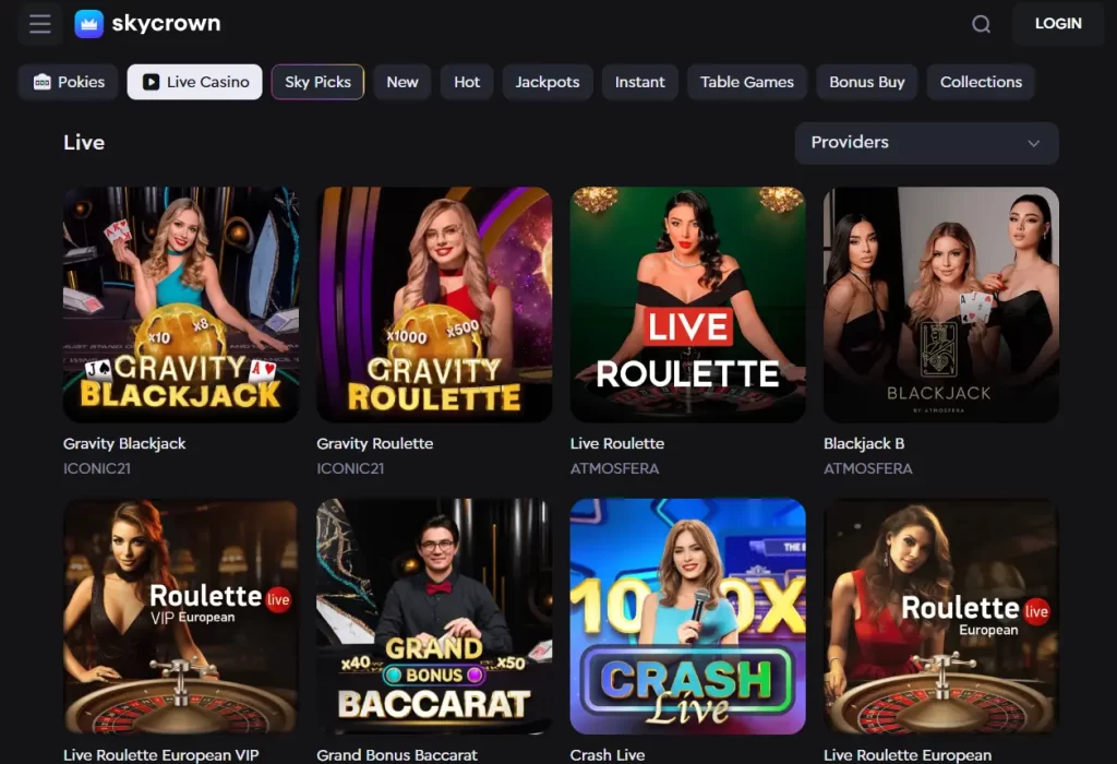 Games at SkyCrown Casino Live